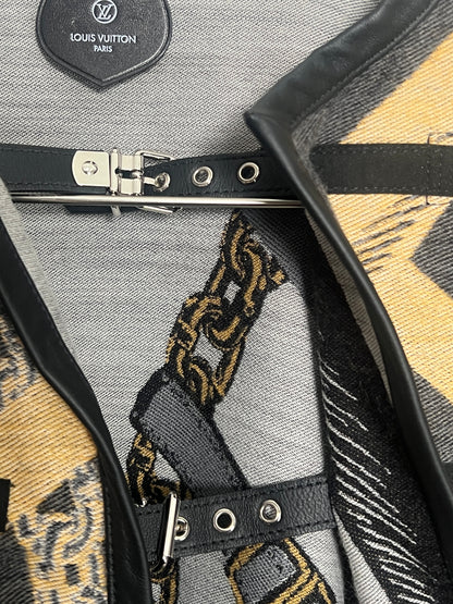 Louis Vuitton Wool/Silk Multicolor Coat Cape Oversized Oversized