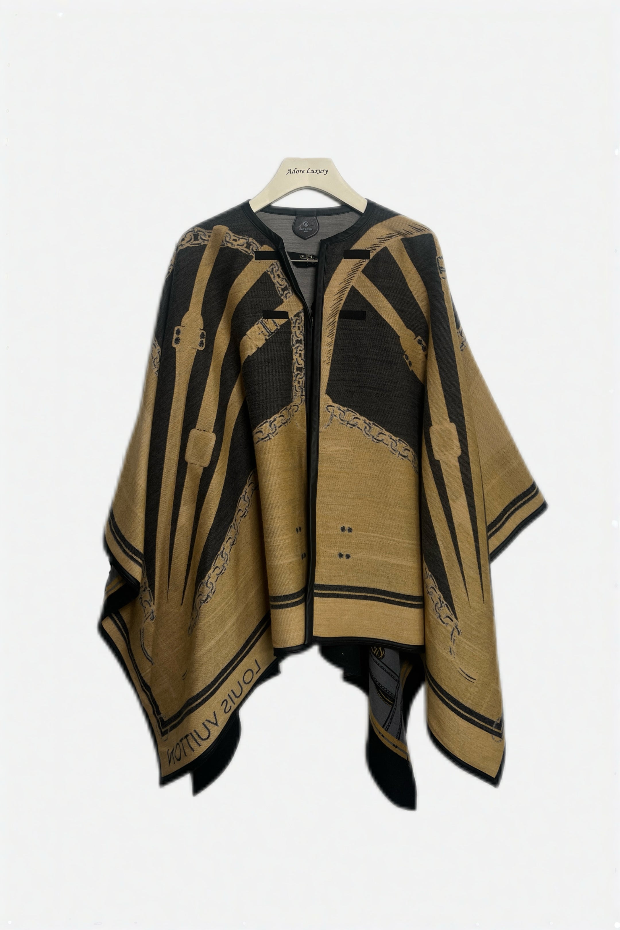 Louis Vuitton Wool/Silk Multicolor Coat Cape Oversized Oversized