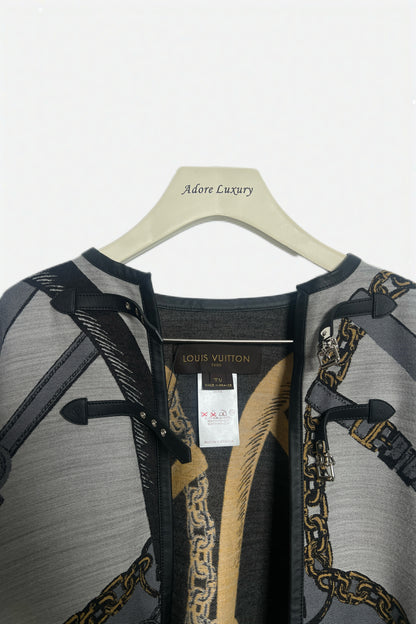 Louis Vuitton Wool/Silk Multicolor Coat Cape Oversized Oversized