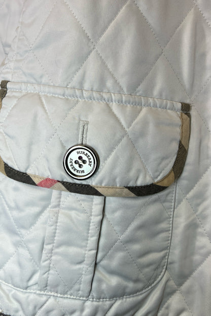 Burberry White Quilted Jacket Size XXL