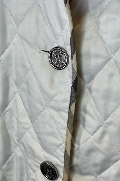 Burberry White Quilted Jacket Size XXL