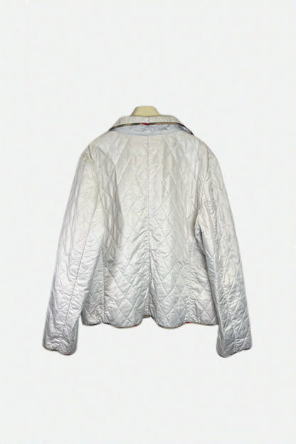 Burberry White Quilted Jacket Size XXL