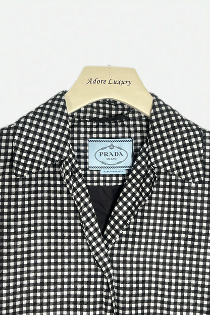 Prada Nylon houndstooth Jacket Size 38