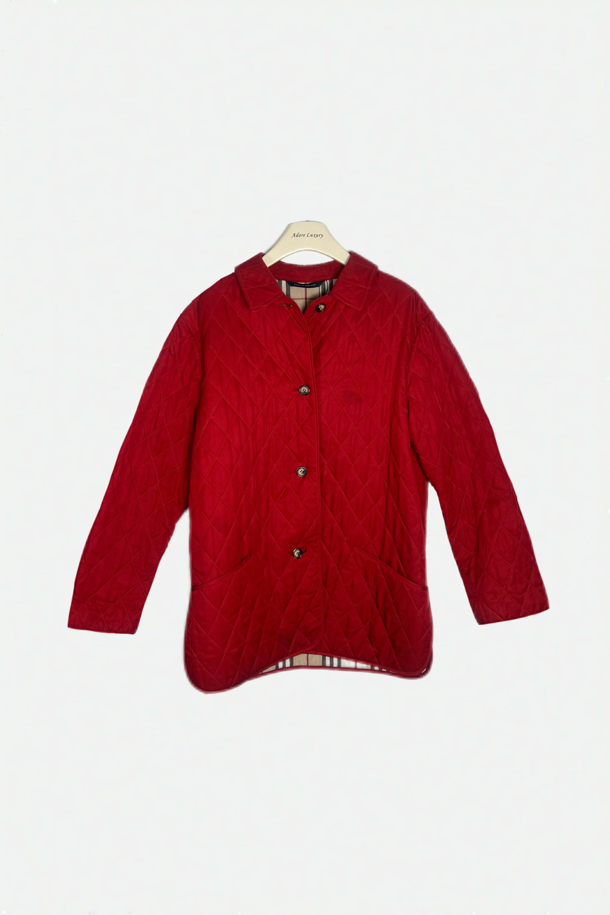 Burberry Red Quilted Jacket Size S