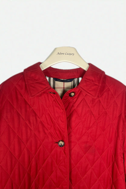 Burberry Red Quilted Jacket Size S