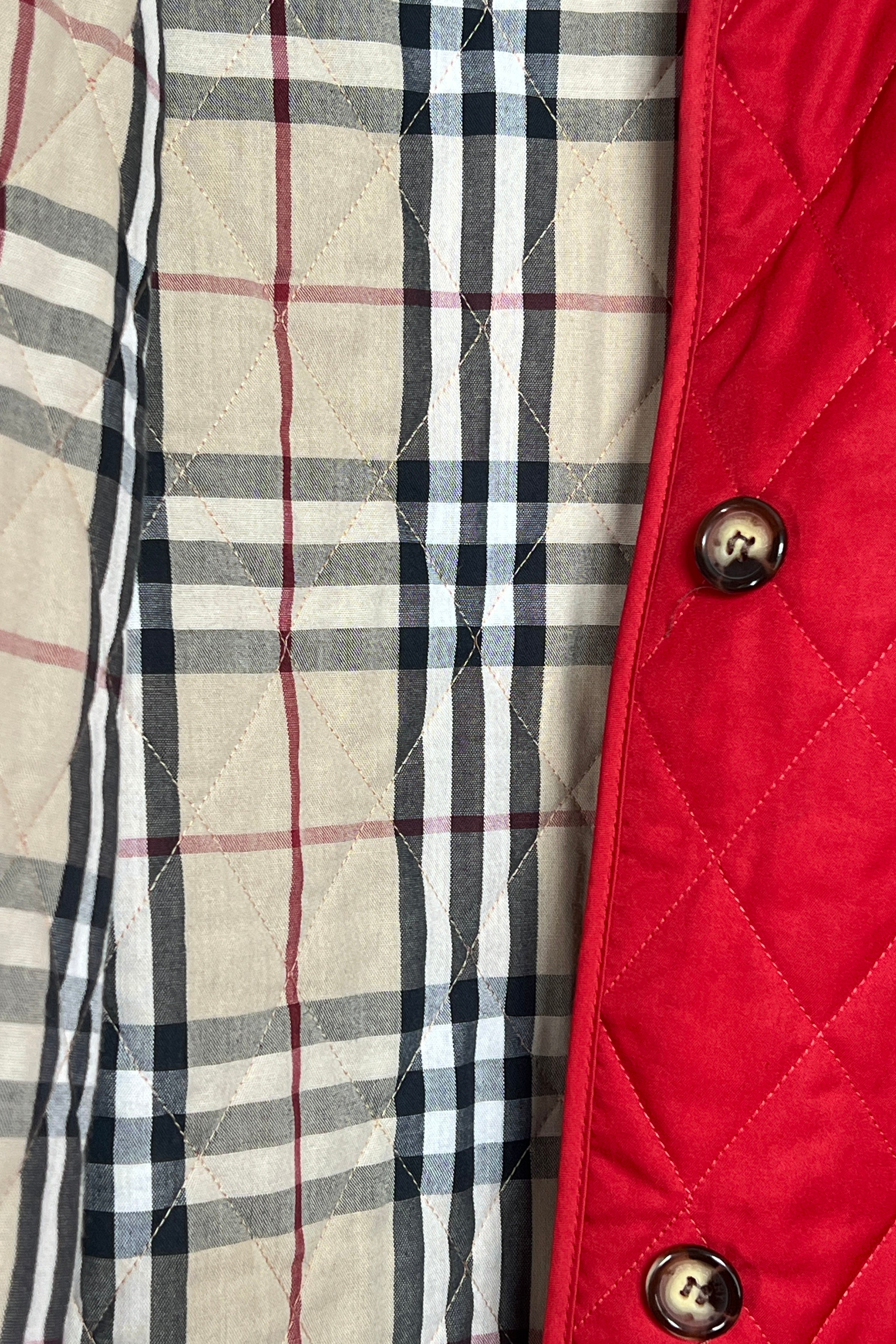Burberry Red Quilted Jacket Size S