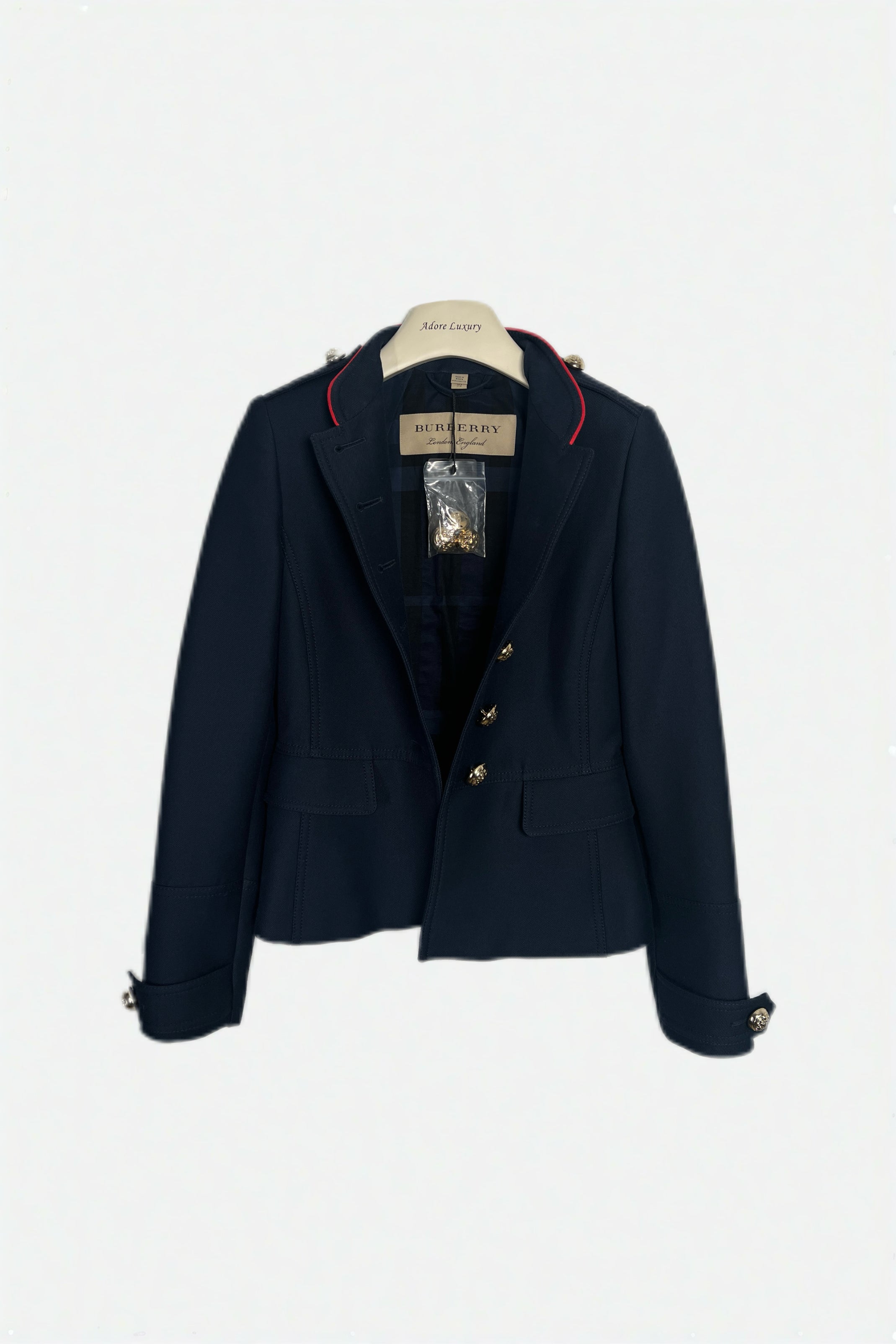 Burberry Military Style Wool Jacket Size 2