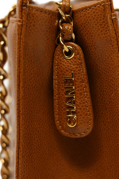 Pre-Owned CHANEL Brown Caviar Leather Tote Bag