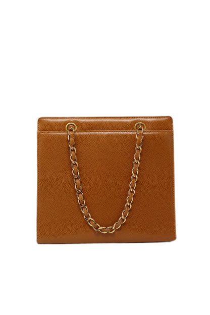Pre-Owned CHANEL Brown Caviar Leather Tote Bag