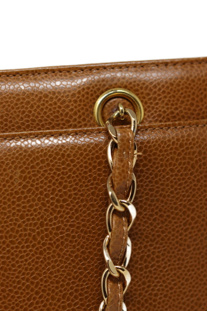 Pre-Owned CHANEL Brown Caviar Leather Tote Bag