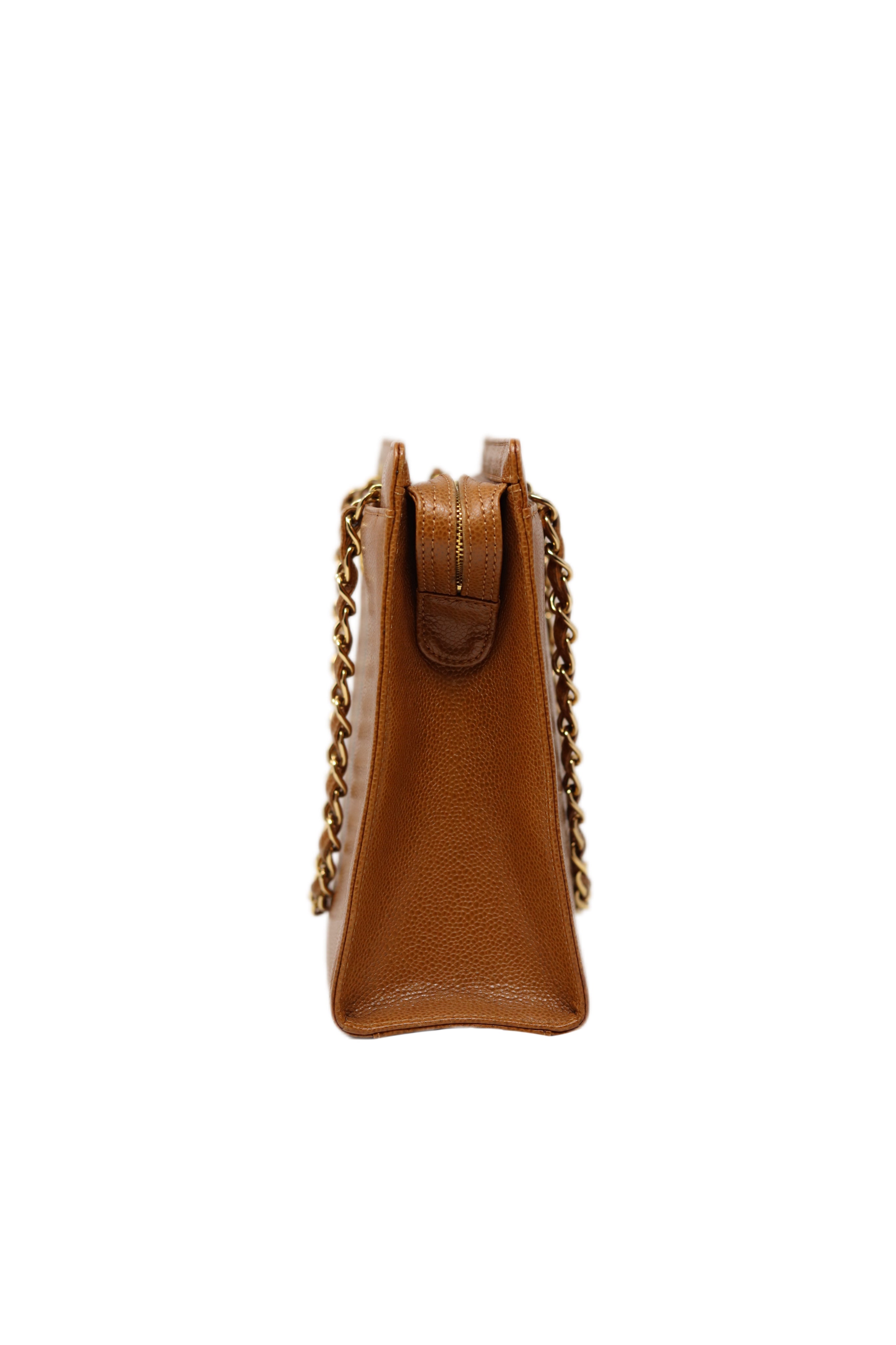 Pre-Owned CHANEL Brown Caviar Leather Tote Bag