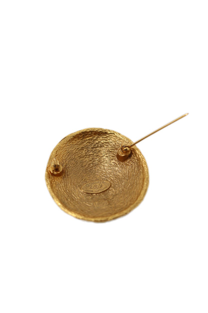 Pre-Owned CHANEL 90's Woven Round CC Logo Brooch