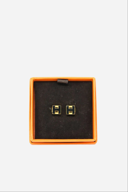 Hermes Black Cage d'H Earrings
