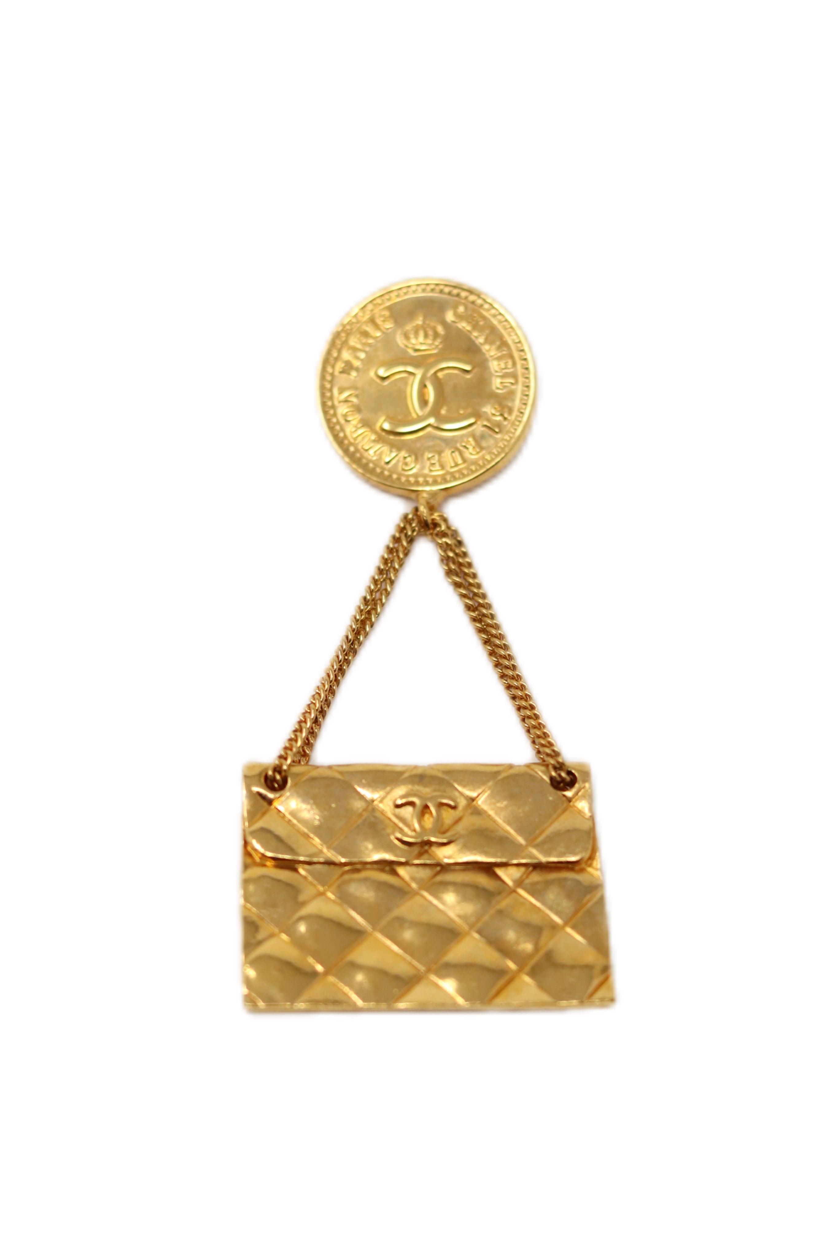 Pre-Owned Chanel 1995 CC Swing Bag Brooch Gold-Plated