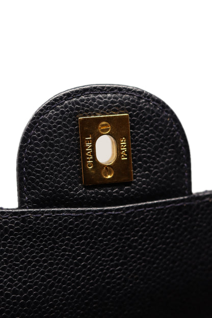 Pre-Owned Chanel Flap Bag Jumbo Dark Blue Caviar