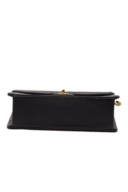 Pre-Owned Chanel Flap Bag Jumbo Dark Blue Caviar