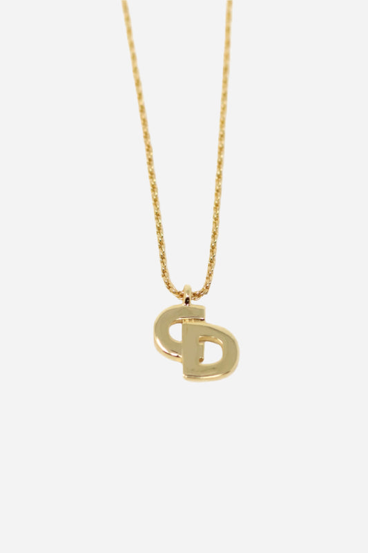 Christian Dior Vintage Gold-Tone CD Logo Necklace