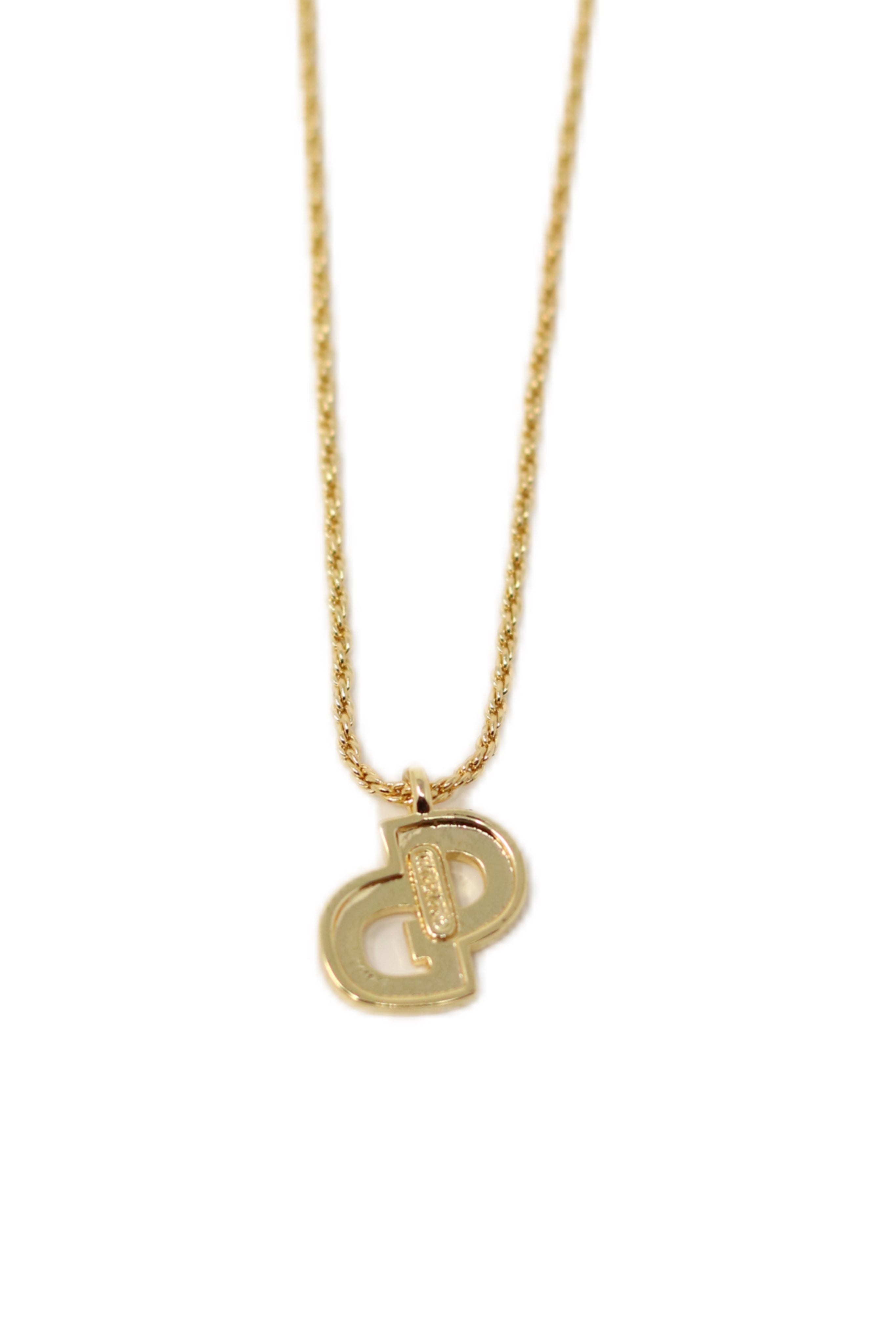Christian Dior Vintage Gold-Tone CD Logo Necklace
