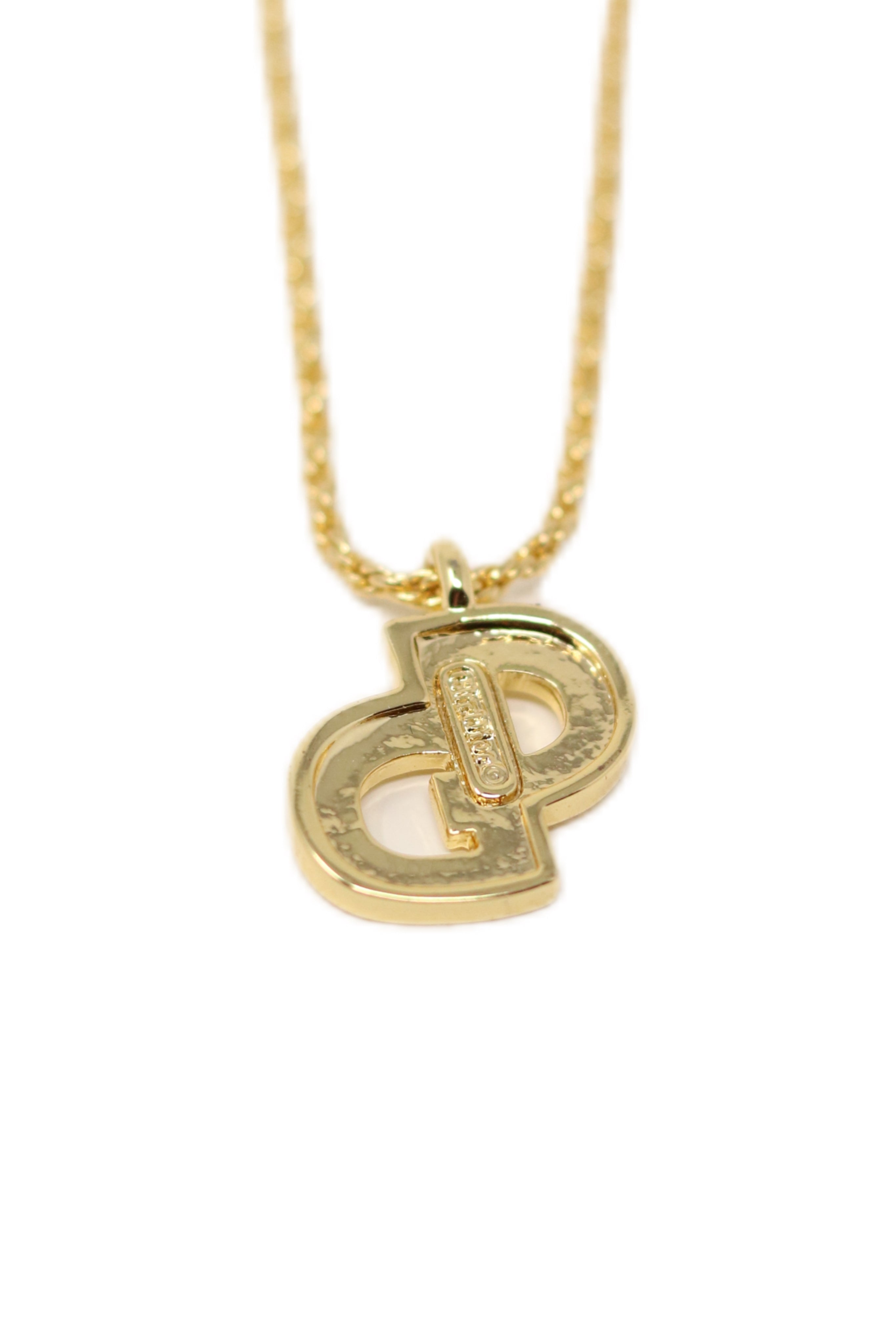 Christian Dior Vintage Gold-Tone CD Logo Necklace