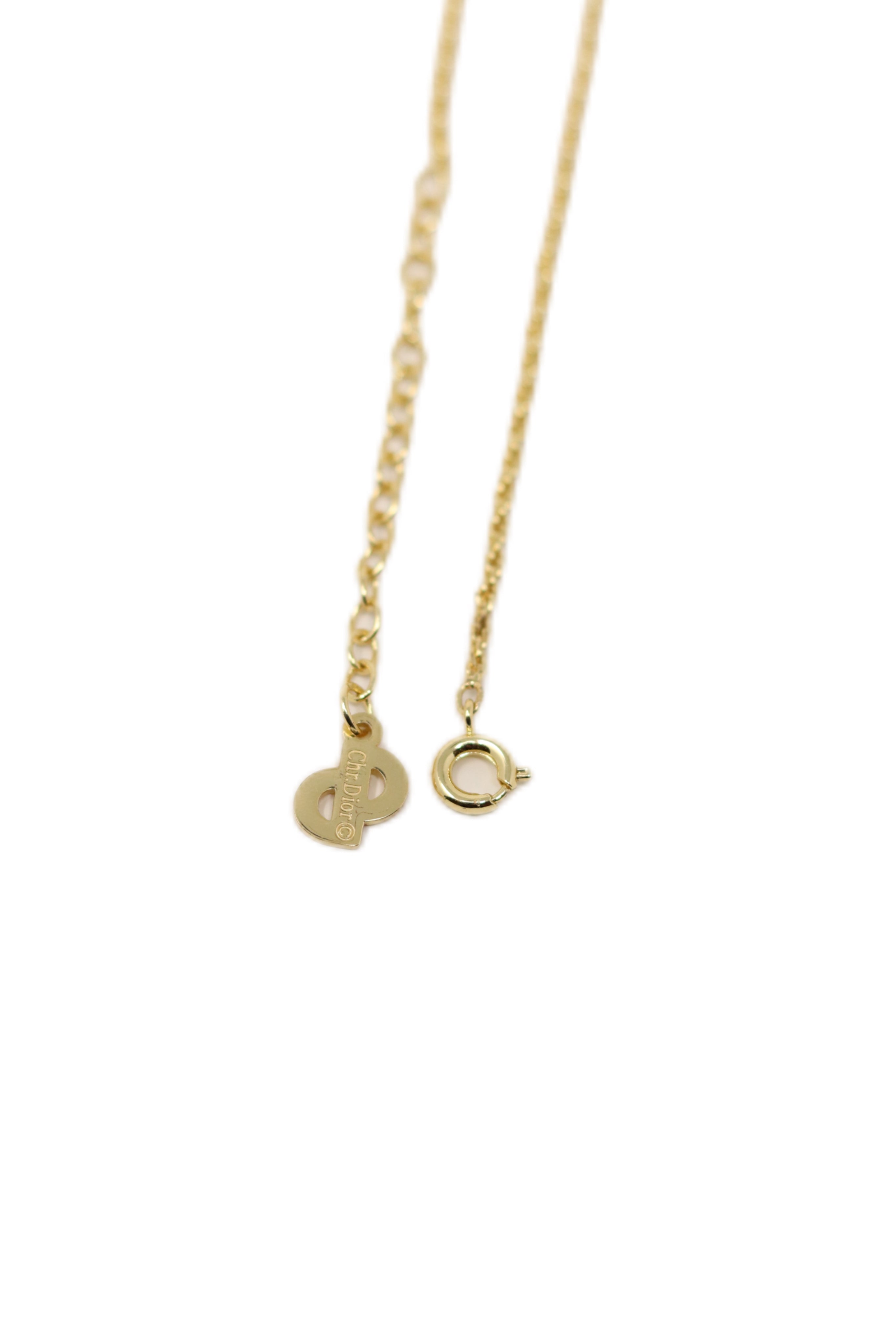 Christian Dior Vintage Gold-Tone CD Logo Necklace