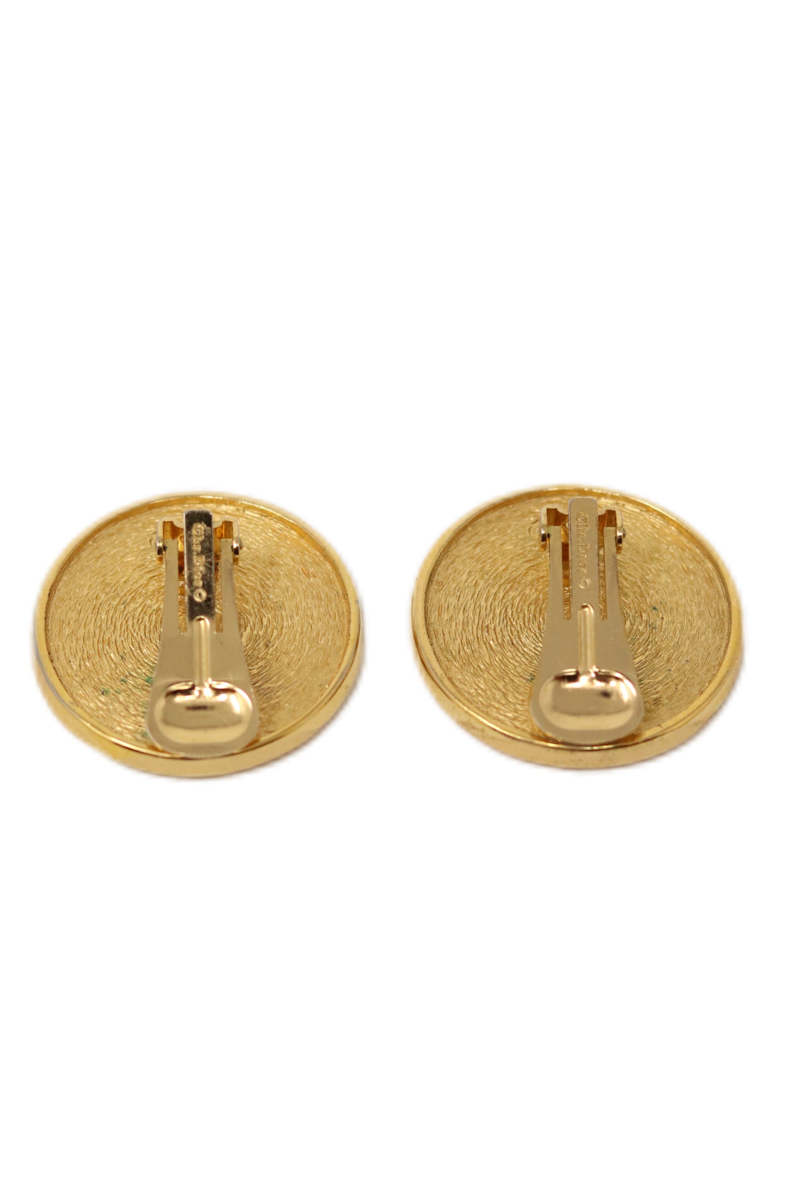 Christian Dior Pumpkin Carriage Earrings Clip-On