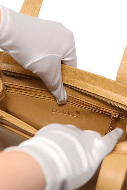 Pre-Owned Chanel 1997-1999 Mini tote  Beige