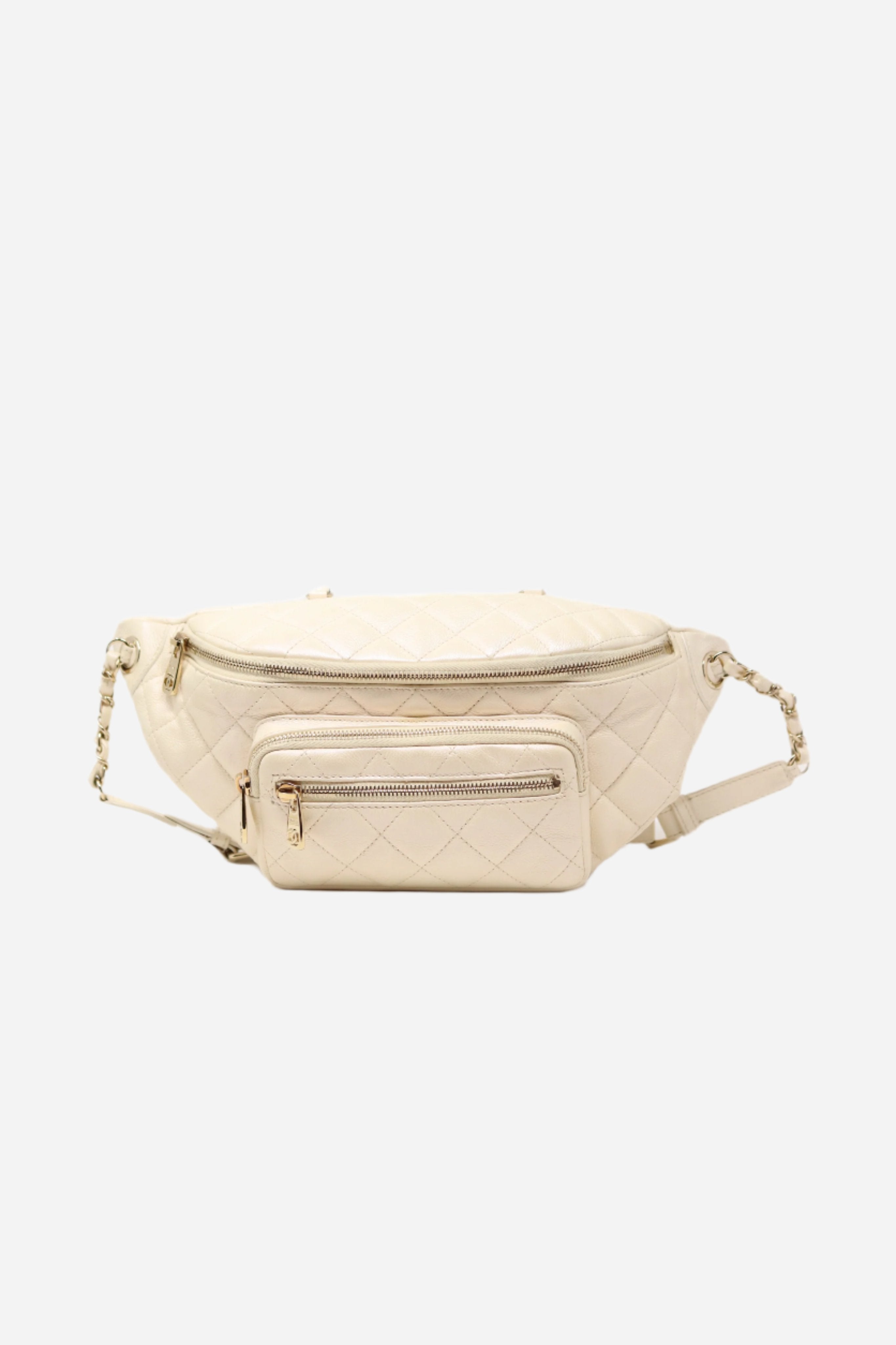 Pre-Owned Chanel 2019 Chest Bag Caviar White