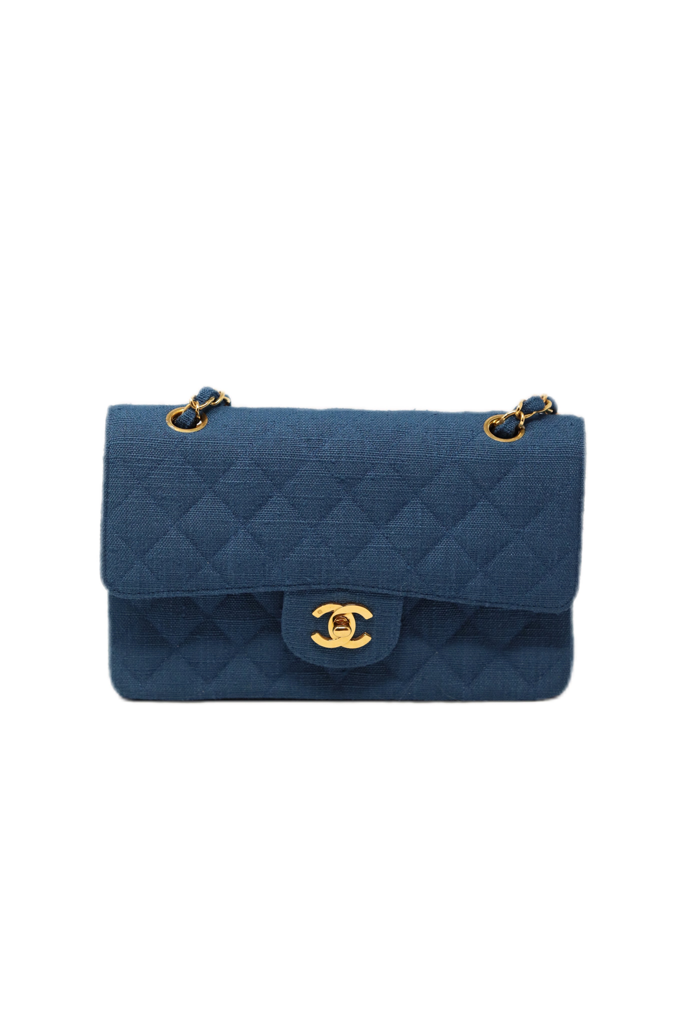 Pre-Owned Chanel Classic Double Flap Bag Linen Canvas