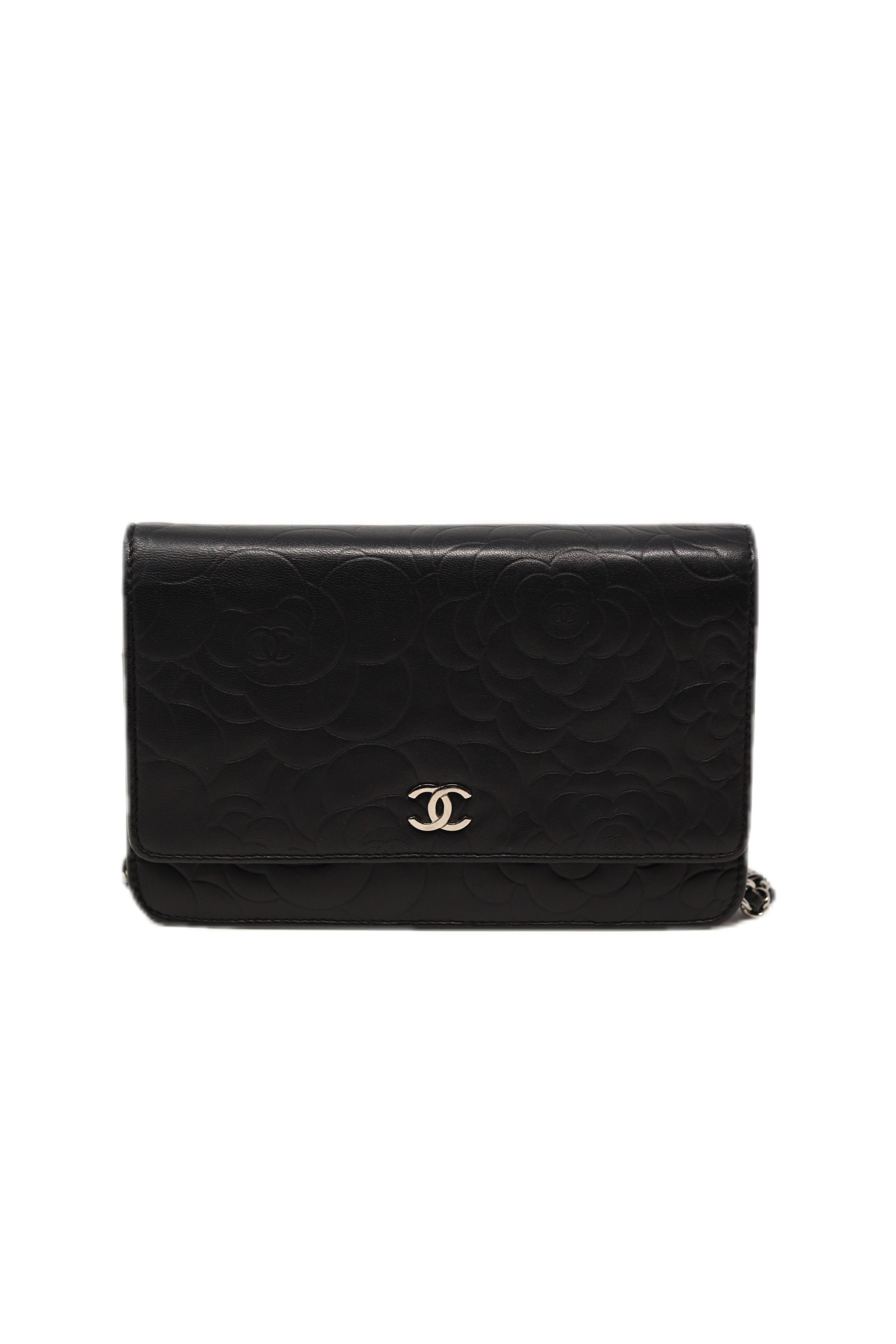 Pre-Owned Chanel 2011-2012 Camila Wallet On Chain Lambskin Black