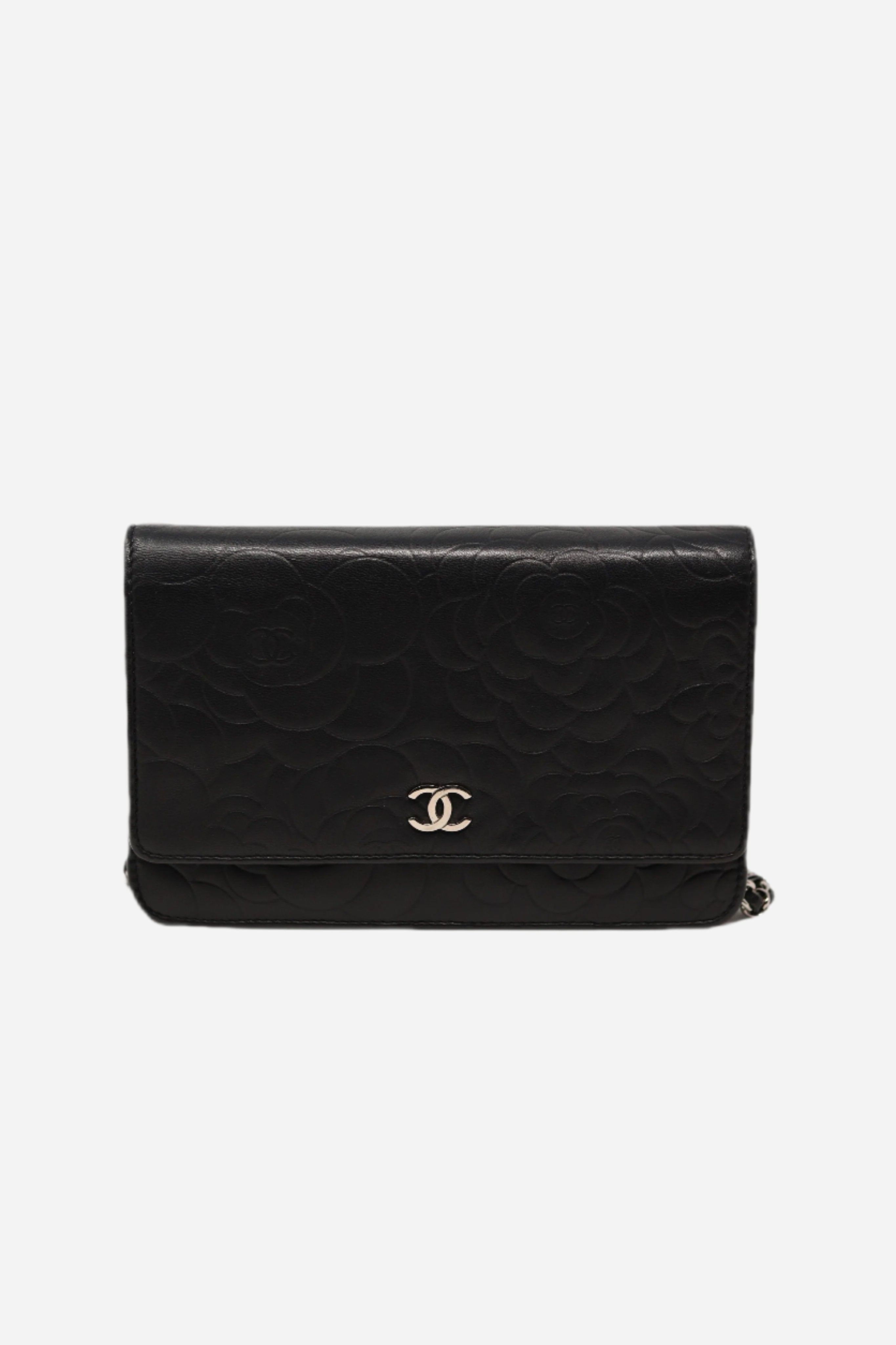 Pre-Owned Chanel 2011-2012 Camila Wallet On Chain Lambskin Black