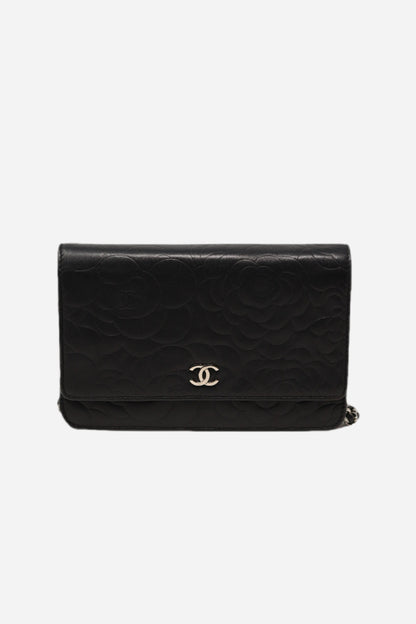 Pre-Owned Chanel 2011-2012 Camila Wallet On Chain Lambskin Black