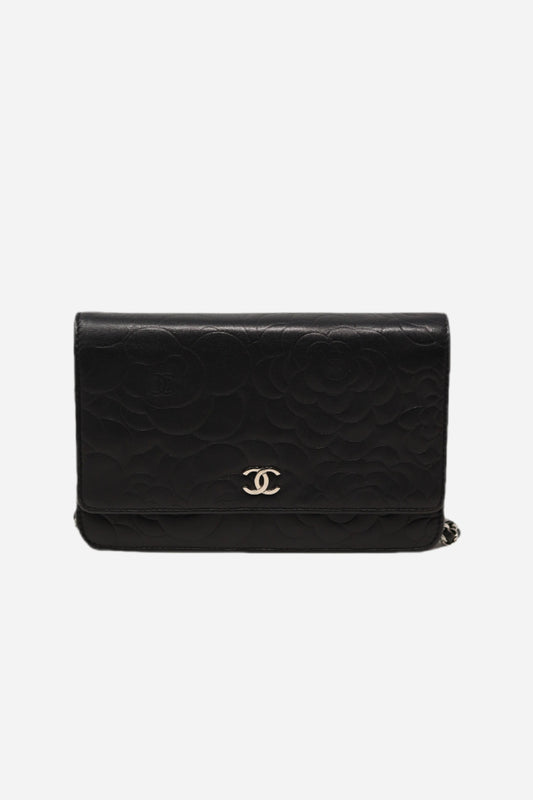 Pre-Owned Chanel 2011-2012 Camila Wallet On Chain Lambskin Black