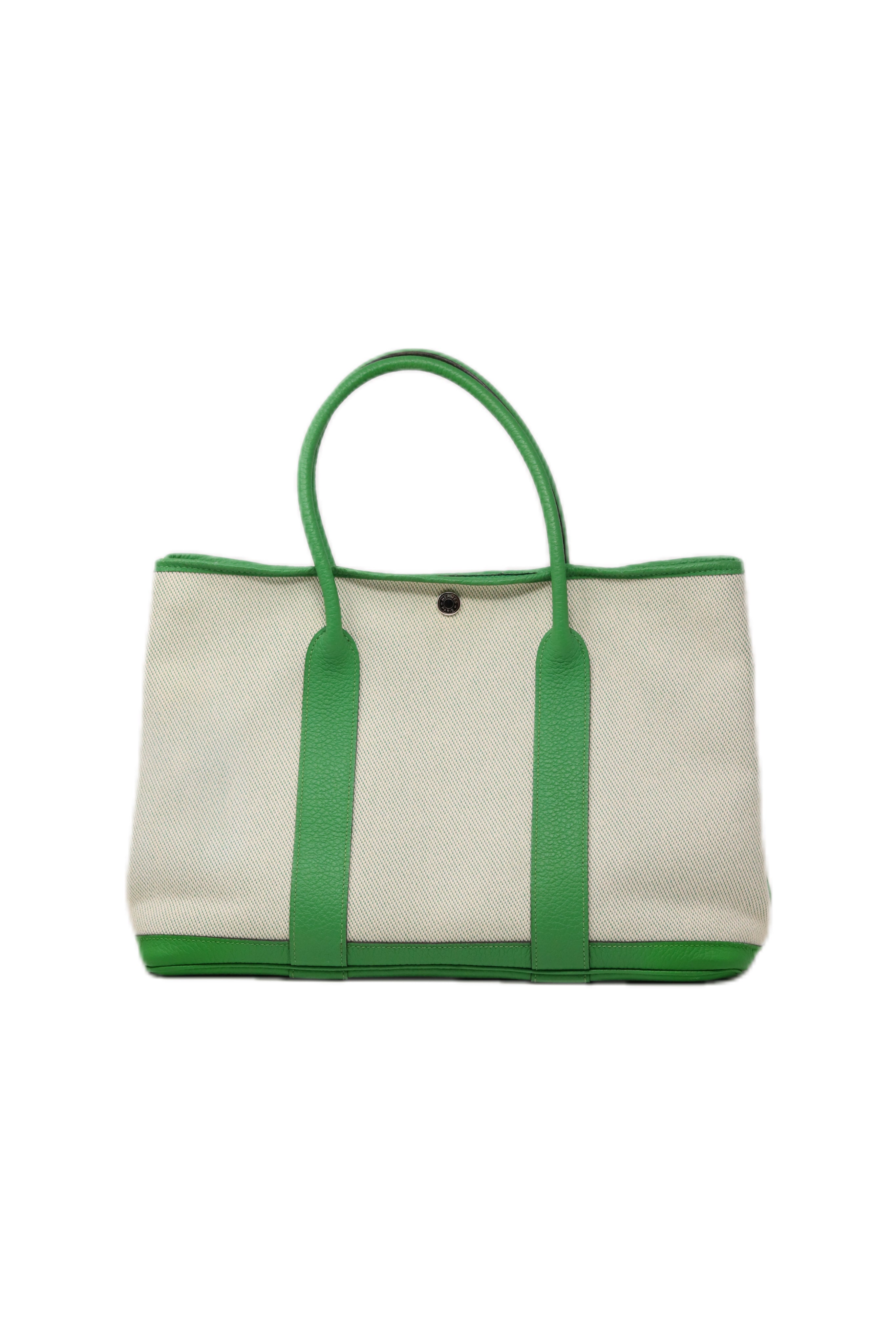 Hermes 2014 Canvas Garden Party 36 Green-Square R