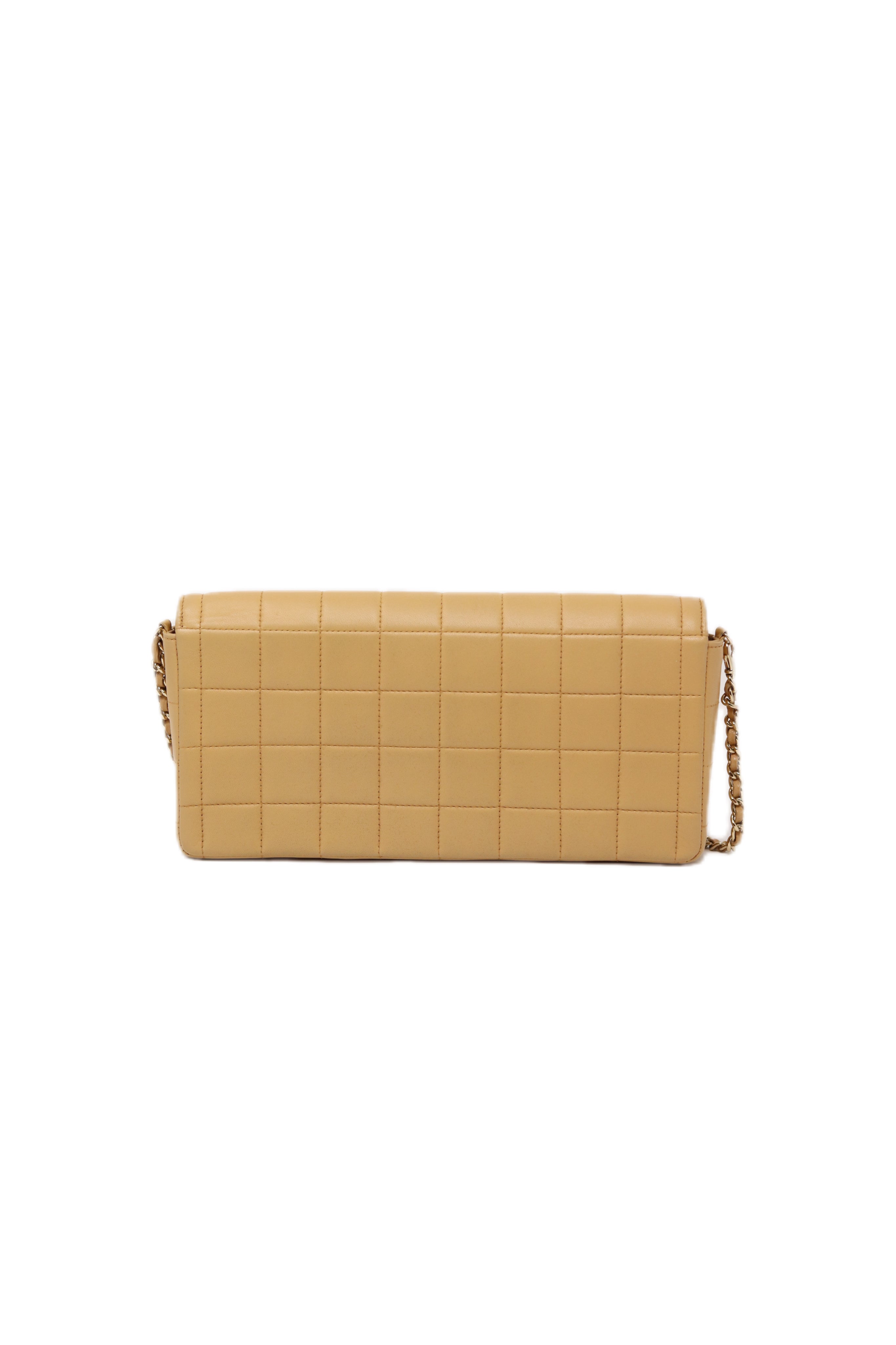 Pre-Owned CHANEL 2002-2003 Chocolate Bar Shoulder Bag Beige