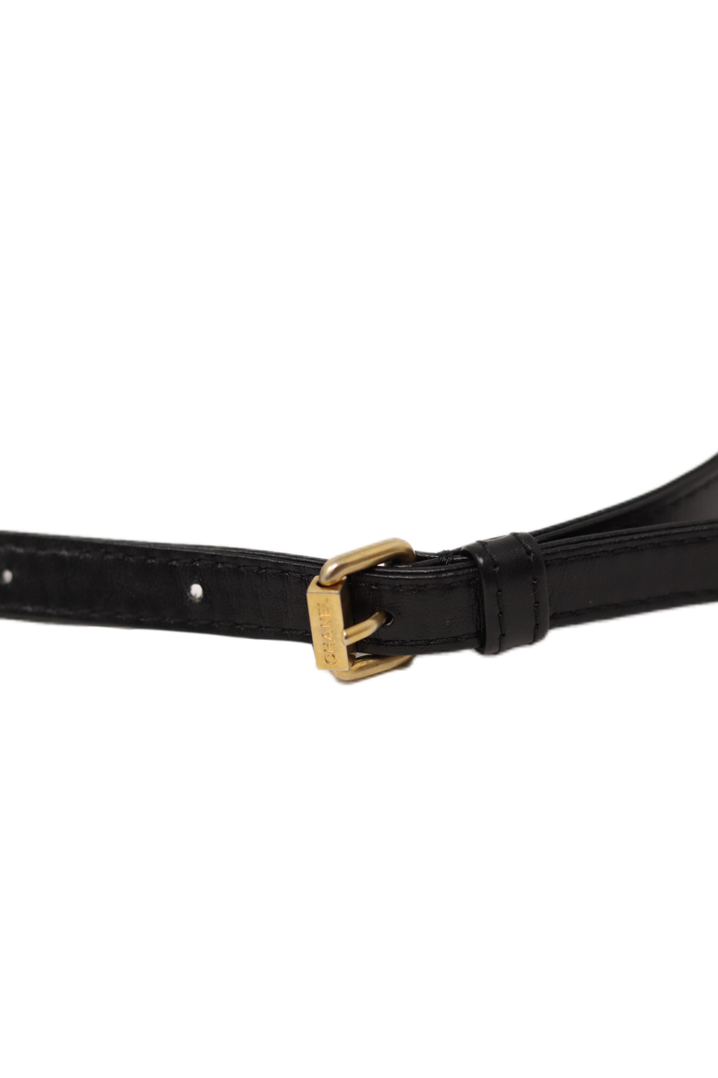 Pre-Owned Chanel 2019 Black Aged Calfskin 2.55 mini Waist Bag