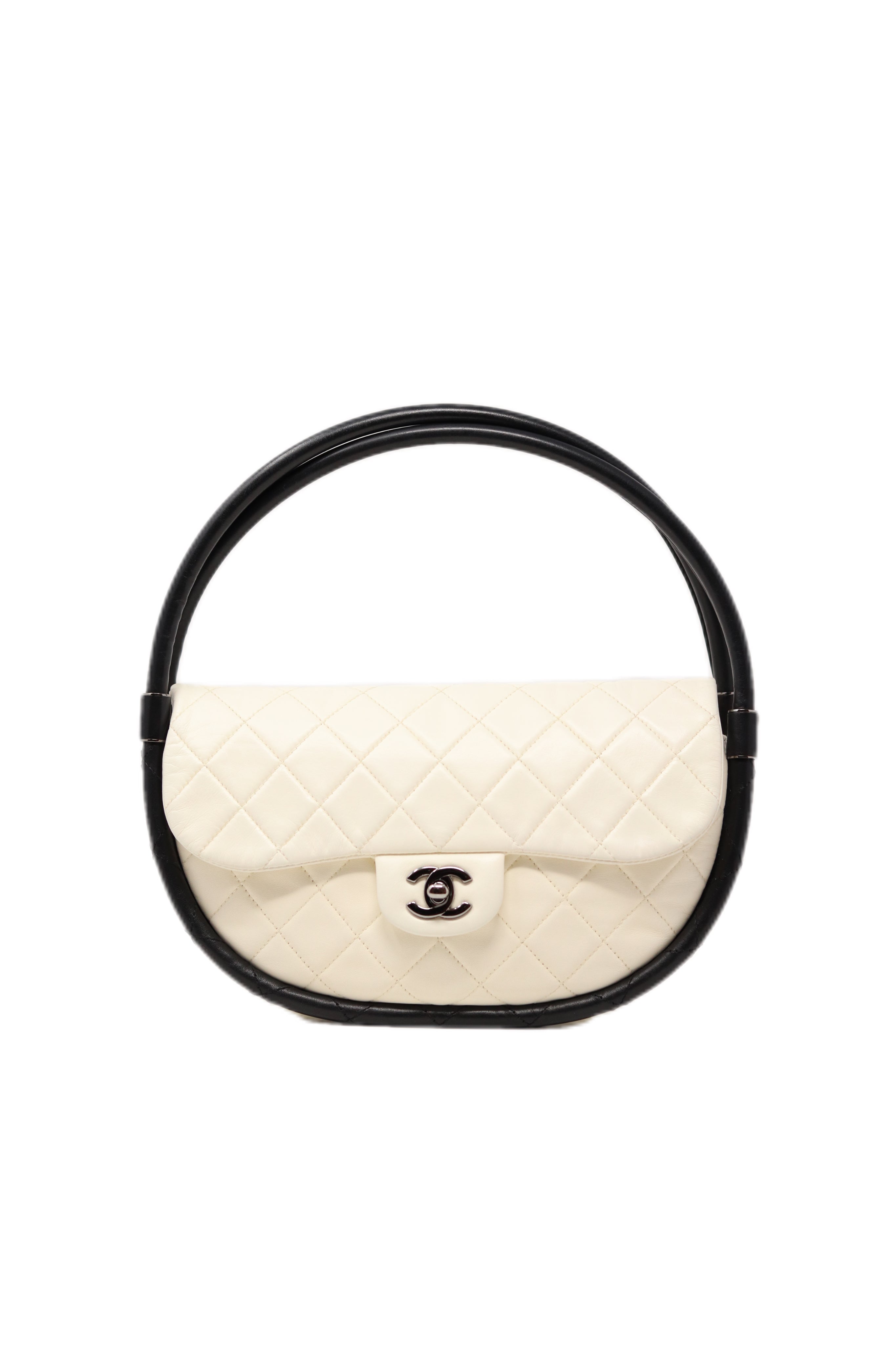 Pre-Owned CHANEL Hula Hoop Bag Lambskin/Calfskin