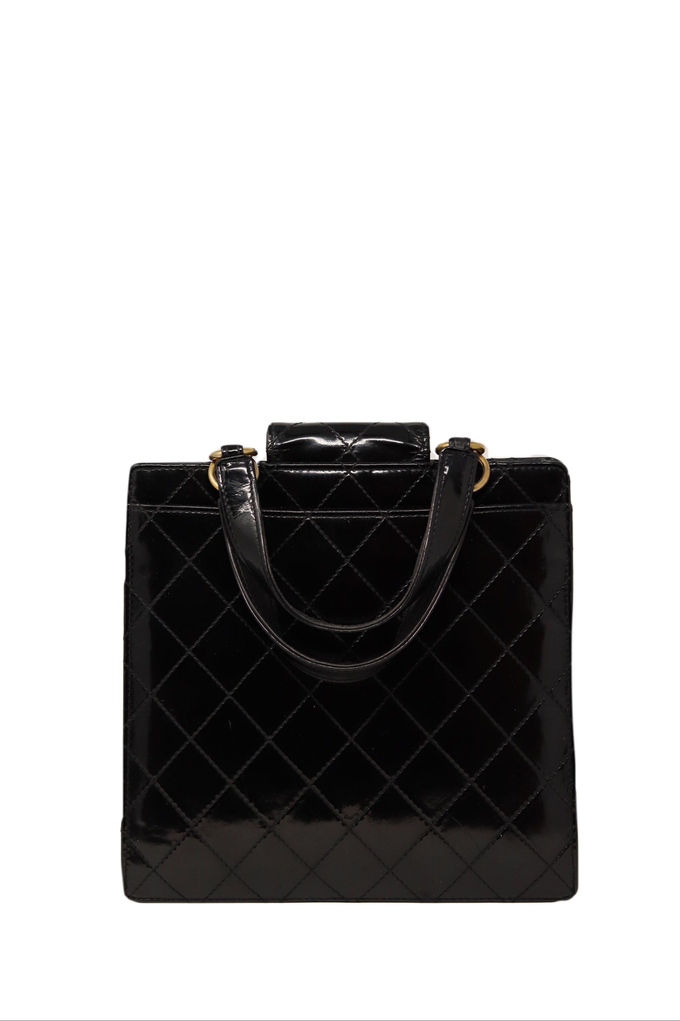 Pre-Owned Chanel 1996-1997 Patent Wild Stitch Tote Bag