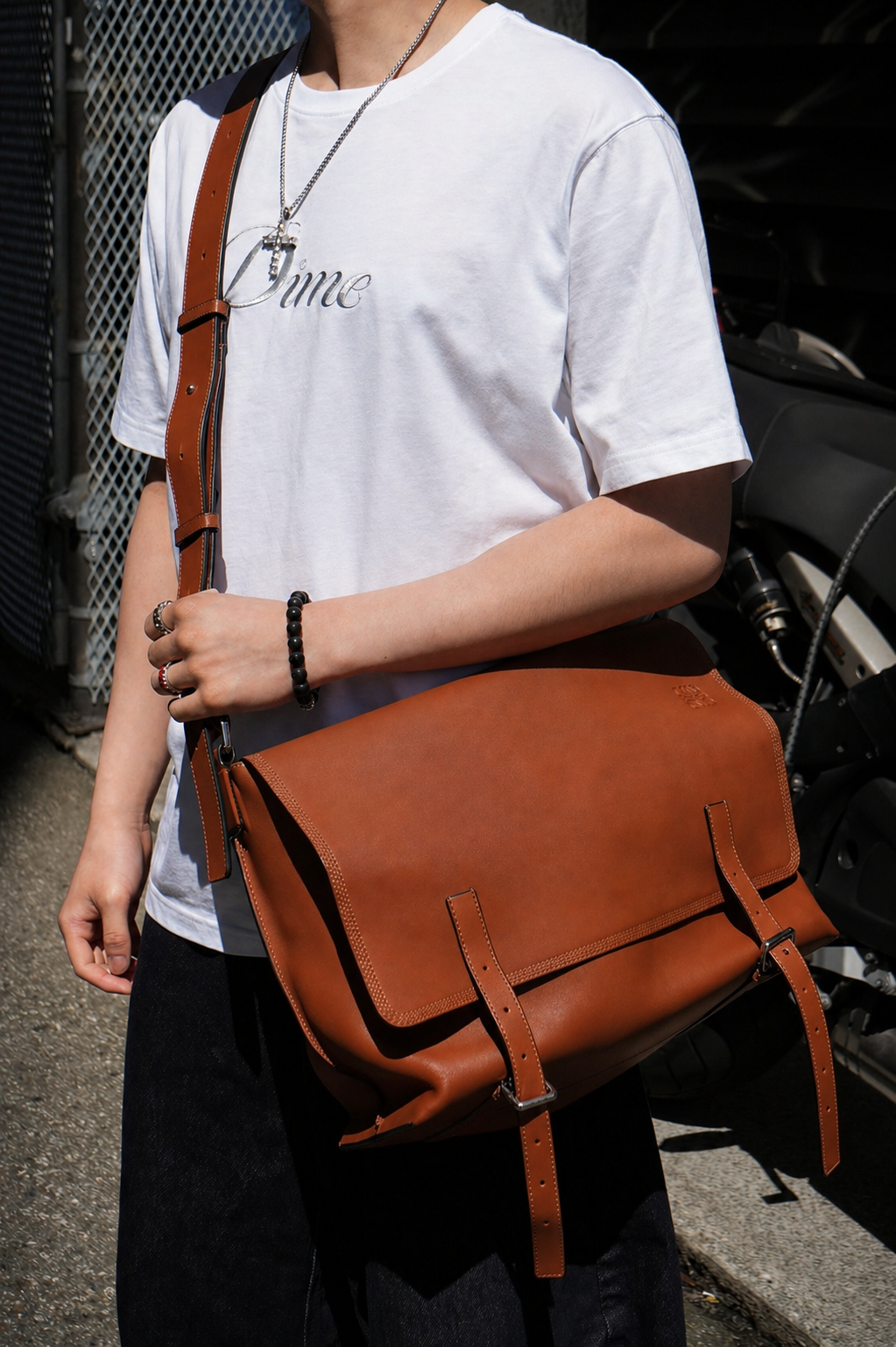 Loewe 2016 Brown Leather Messenger Bag