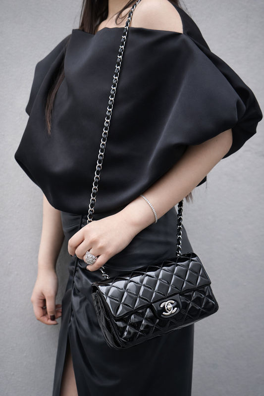 Pre-owned Chanel 2015 Patent Mini Rectangle Flap