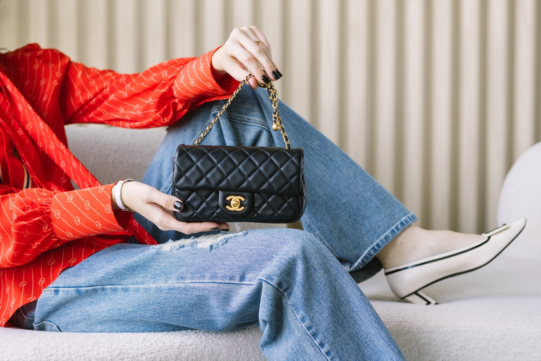 Pre-owned Chanel handbag photographed in the Adore Vintage studio
